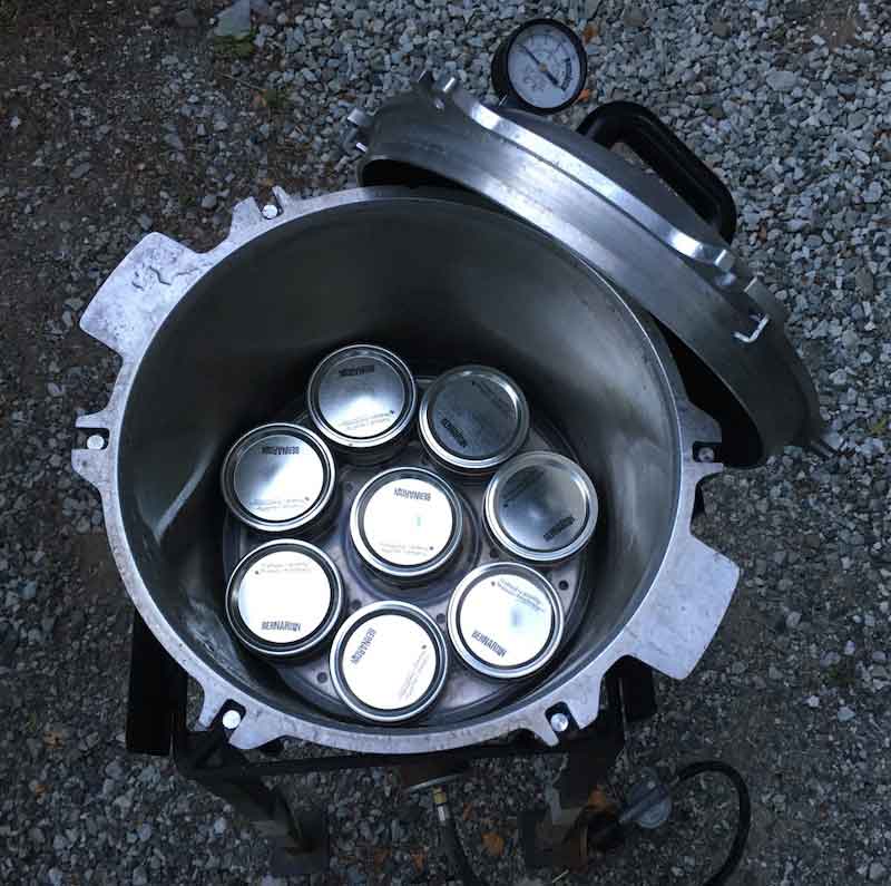 Figure 4: A “fully” loaded rack in the canner.