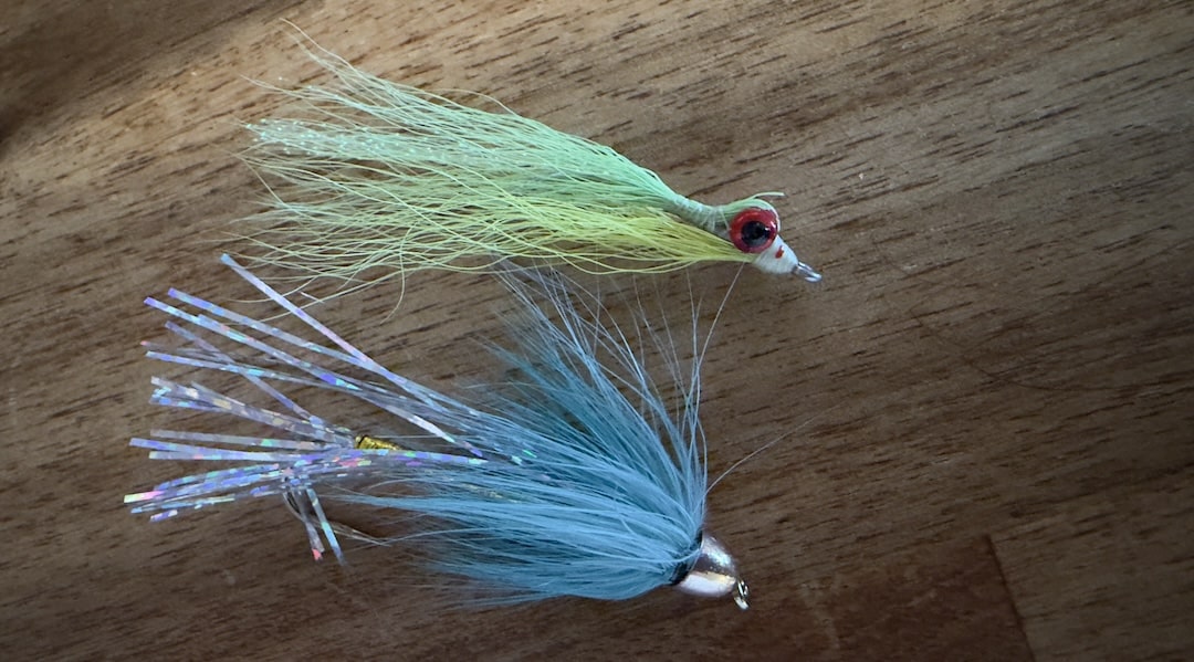 Understanding the Proposed BC Sport Fishing Regulation Updates Weighted salmon flies featuring molded dumbbell eyes and a metal bead head.