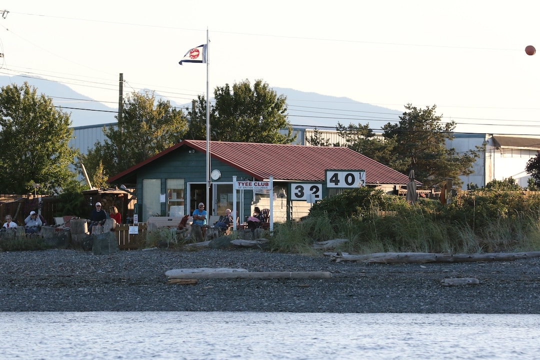 The Tyee Club of BC Clubhouse and official weigh-in scale on Tyee Spit overlooking Discovery Passage. This is where you learn how to catch a Tyee salmon
