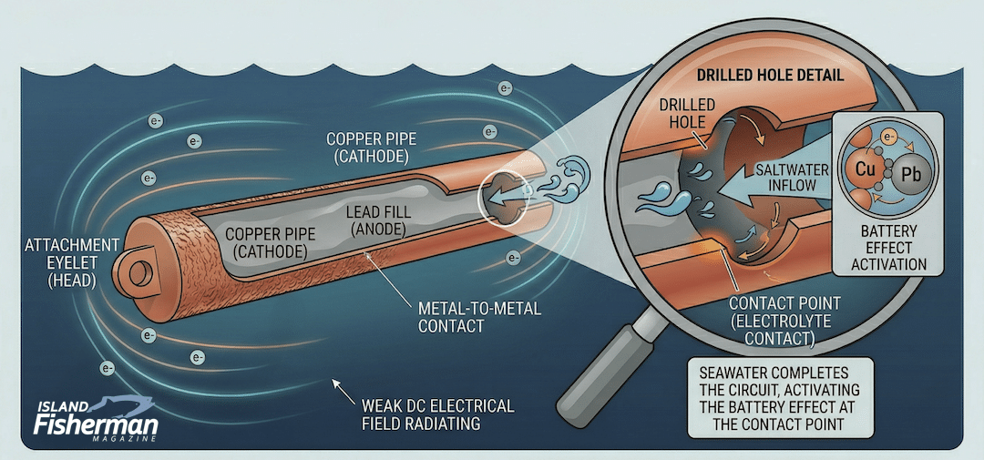 The Science Behind Pipe Jigs for Lingcod Anatomy of a properly constructed pipe jig schematic