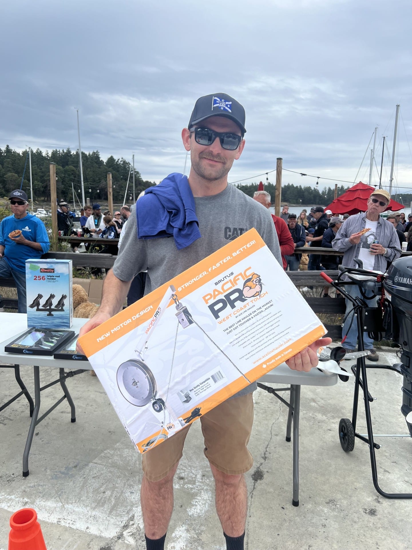 2026 Silva Bay Fishing Derby Raises ~$8,500 Reece Maddison with 5th place 23.06 lb Chinook and Ace Line Hauler Brutus Pacific Pro prawn puller