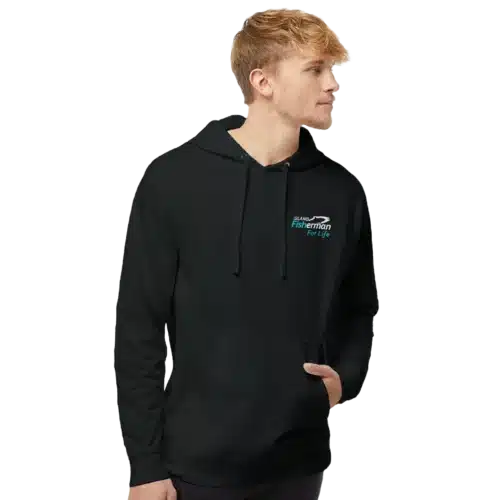 salmon fishing hoodie IFish Black